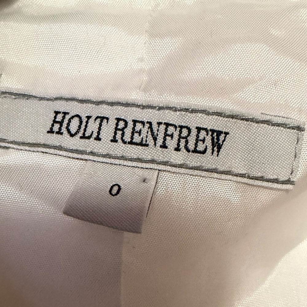 Holt Renfrew - Chic Cream Women's Blazer - Office Chic, Feminine - Size 0 - Picture 5 of 6